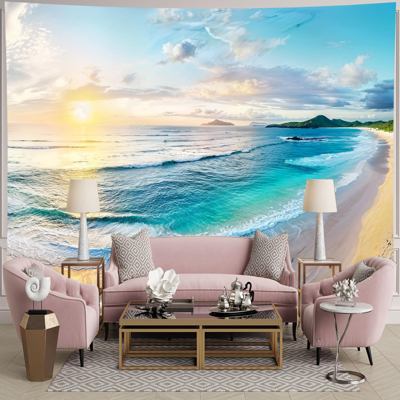 Тапестерия със природен пейзаж: полиестер, нордически стил, цифров термален трансфер, правоъгълна форма