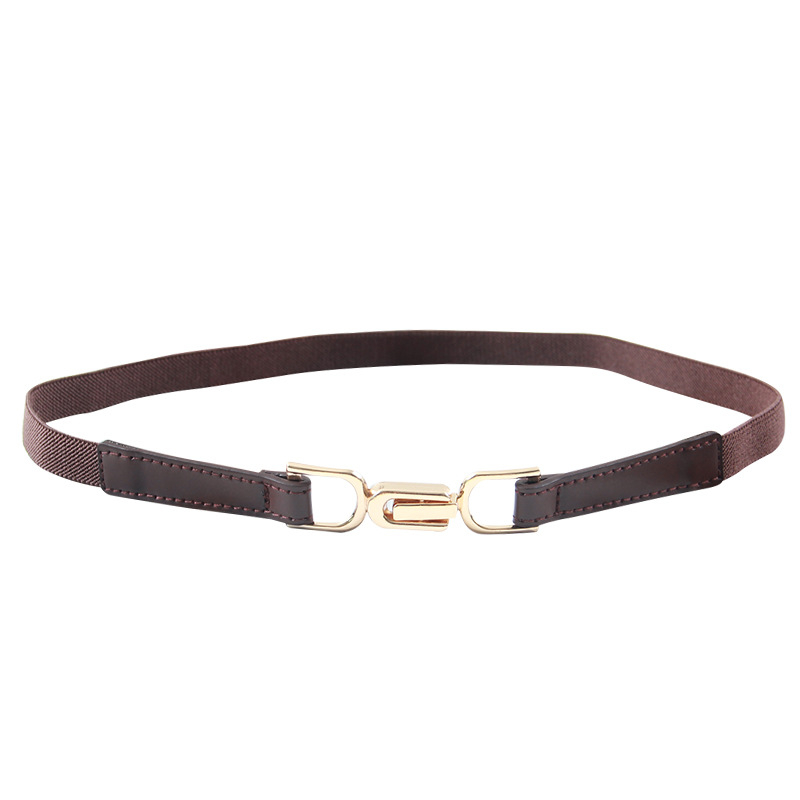 Női ruha övvel: vékony PU bőröv, ötvözet csat, zárás csattal, szélesség <2 cm, 2024 nyár