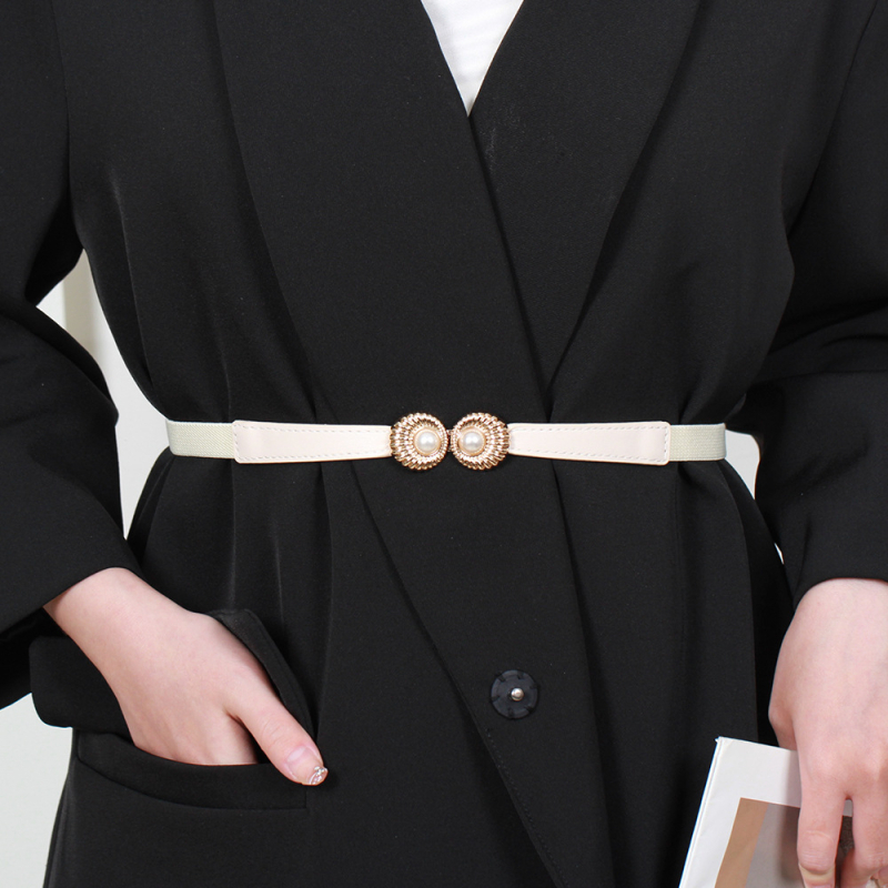 Női ruha övvel: vékony PU bőröv, ötvözet csat, zárás csattal, szélesség <2 cm, 2024 nyár