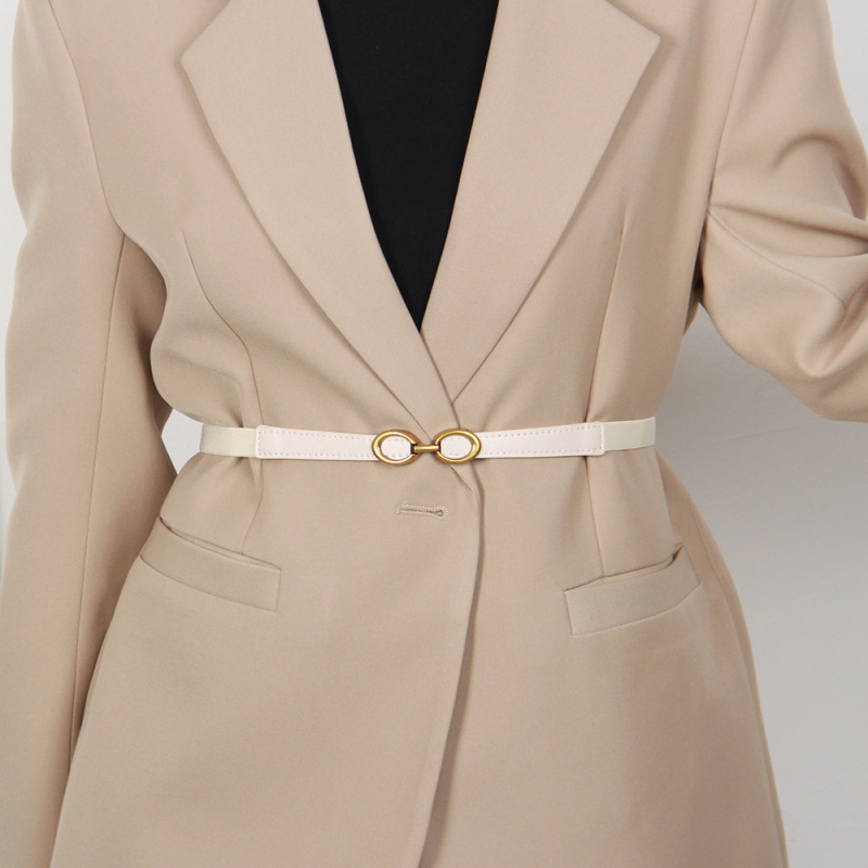 Női ruha övvel: vékony PU bőröv, ötvözet csat, zárás csattal, szélesség <2 cm, 2024 nyár