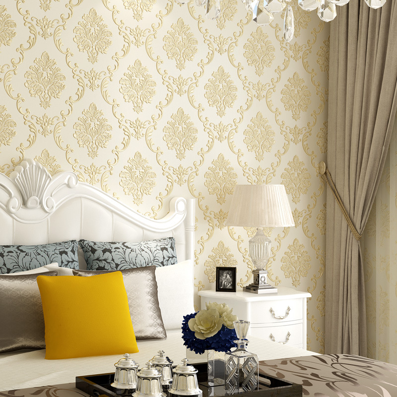 Europos stiliaus lipnioji tapetė iš nepluošto audinio, keturi sluoksniai, 3D reljefas, atspari drėgmei ir pelėsiams, tinka miegamajam ir svetainei