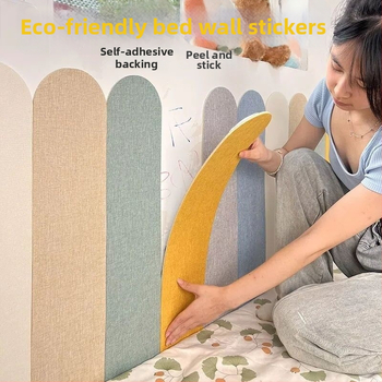 Αυτοκόλλητα τοίχου για υπνοδωμάτιο με προστασία από χτυπήματα, αυτοκόλλητη επικάλυψη, μαλακή επένδυση κοντά στο κρεβάτι, μοντέρνος μινιμαλιστικός σχεδιασμός.
