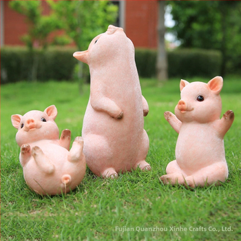 Γουρούνι-γλυπτό από ρητίνη, διακοσμητικό για σαλόνι και αυλή; ιδανικό δώρο για μετακόμιση; μάρκα Ode and Heart.