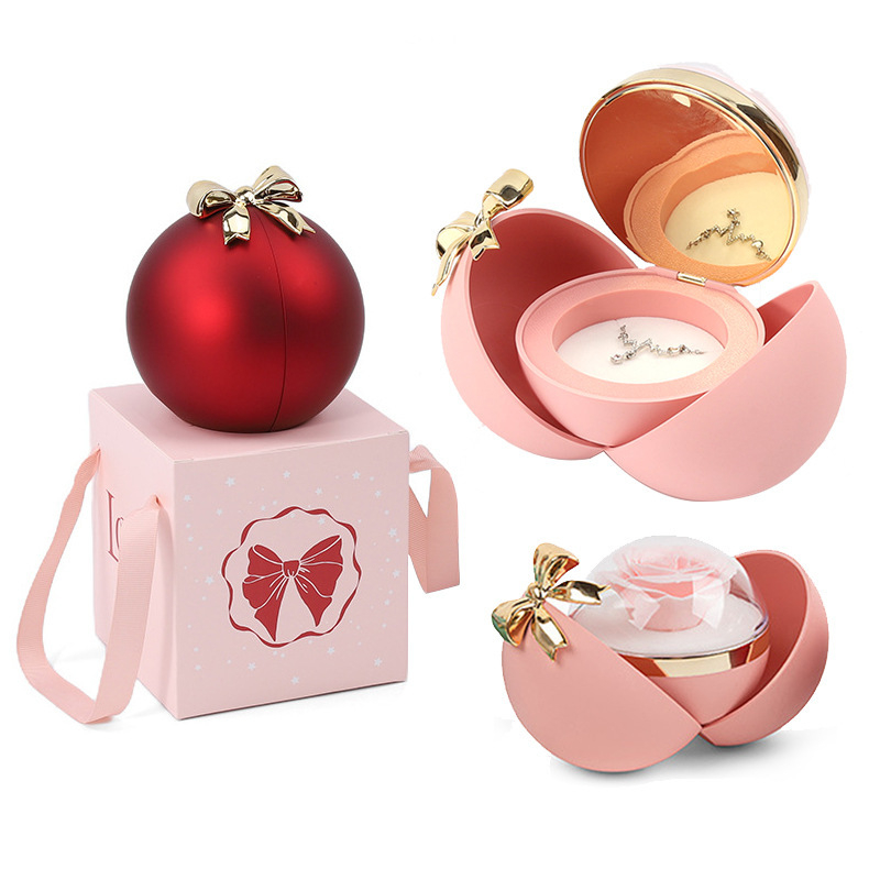 Μαγνητικό στρογγυλό κουτί κοσμημάτων για δαχτυλίδια και κολιέ | Πλαστικό κουτί δώρου