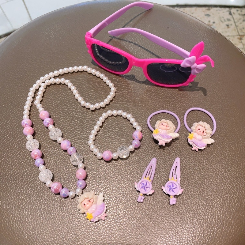 Gyerekeknek készült nyaklánc és karkötő készlet – kézzel készített, műanyag/gyanta, golyós lánccal, többszörös rétegű dizájn, karikatúra figurákkal, 0–3, 3–6, 6–10 és 10+ éveseknek