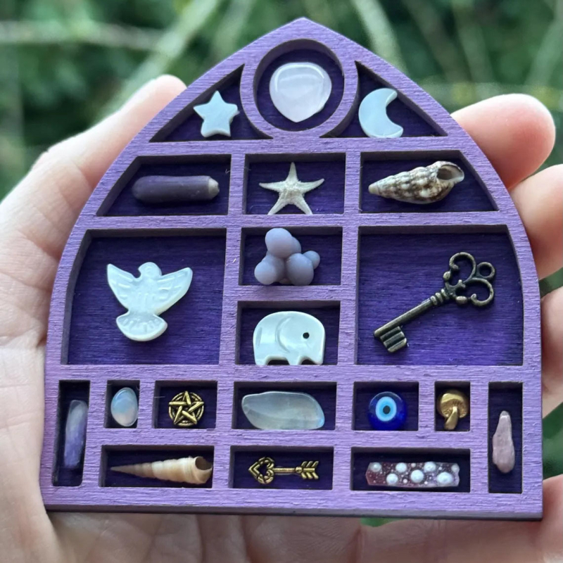 Miniatűr ékszertartó polc, boxwoodfa, LT márka, kézzel készített függő dekoratív elem, modern egyszerű stílus