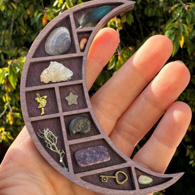 Miniatűr ékszertartó polc, boxwoodfa, LT márka, kézzel készített függő dekoratív elem, modern egyszerű stílus