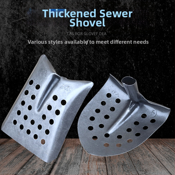 Nuotekų valymo kastuvas su lenktu kampu geležine galva – tinka vamzdynų ir griovių valymui