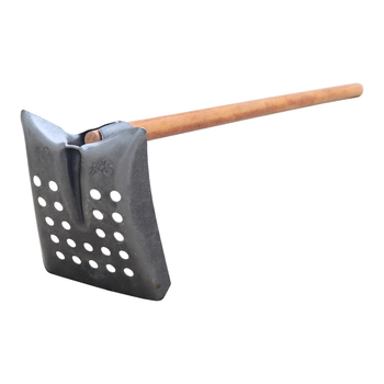 Nuotekų valymo kastuvas su lenktu kampu geležine galva – tinka vamzdynų ir griovių valymui