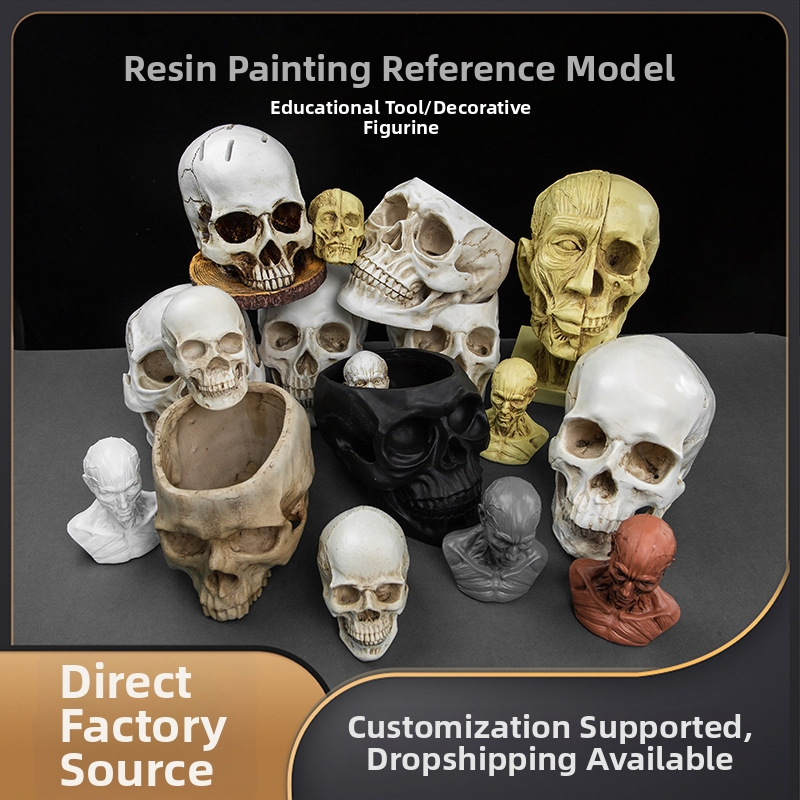 Κρανίο για Χάλοουϊν, διακοσμητικό από ρητίνη για γλάστρα, μοντέρνο στυλ τέχνης, κωδικός 21347836905