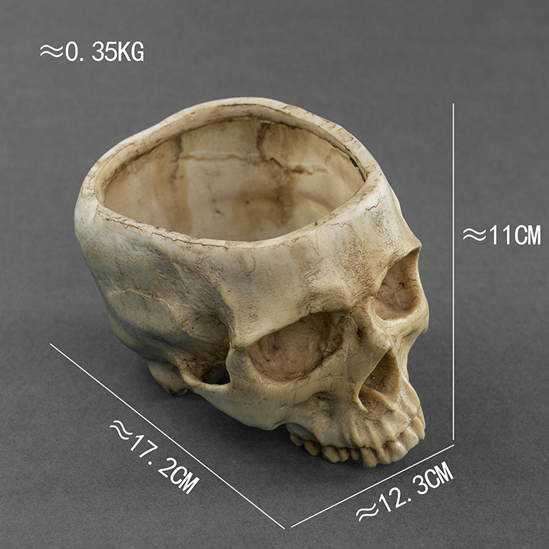 Κρανίο για Χάλοουϊν, διακοσμητικό από ρητίνη για γλάστρα, μοντέρνο στυλ τέχνης, κωδικός 21347836905