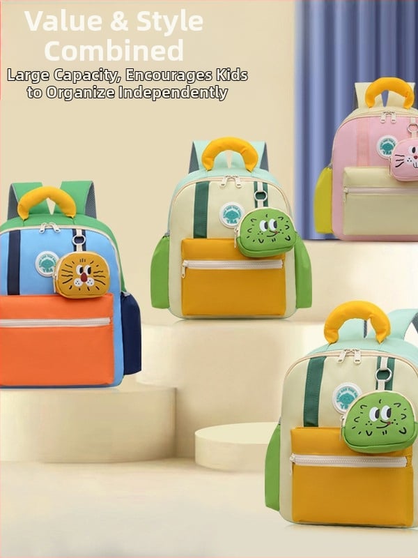 Jauns bērnudārza mugursoma, neilons, elpojoša un ārkārtīgi viegla, ar gaisa spilvena plecu siksnām, poliestera oderes, burta raksts