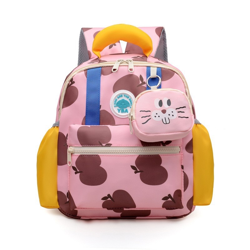 Jauns bērnudārza mugursoma, neilons, elpojoša un ārkārtīgi viegla, ar gaisa spilvena plecu siksnām, poliestera oderes, burta raksts