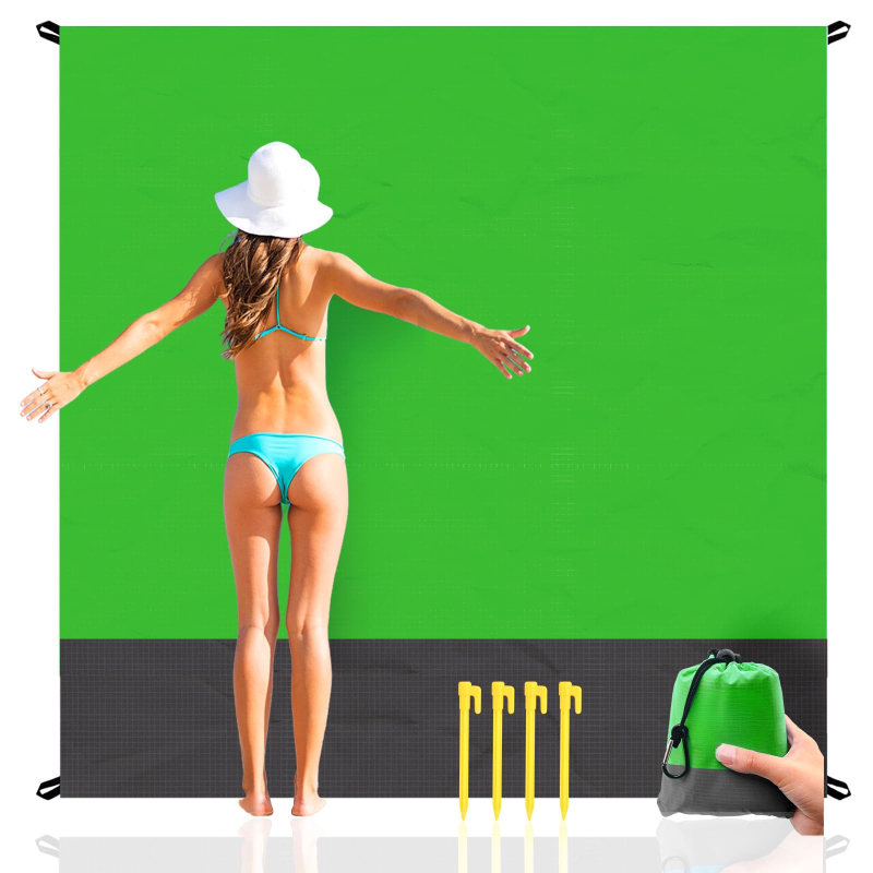 Tengerparti takaró, vízálló és homokálló, gyorsan száradó kültéri piknik takaró, utazáshoz és kempingezéshez, 210T poliészter, 350 g, 2–8 személynek