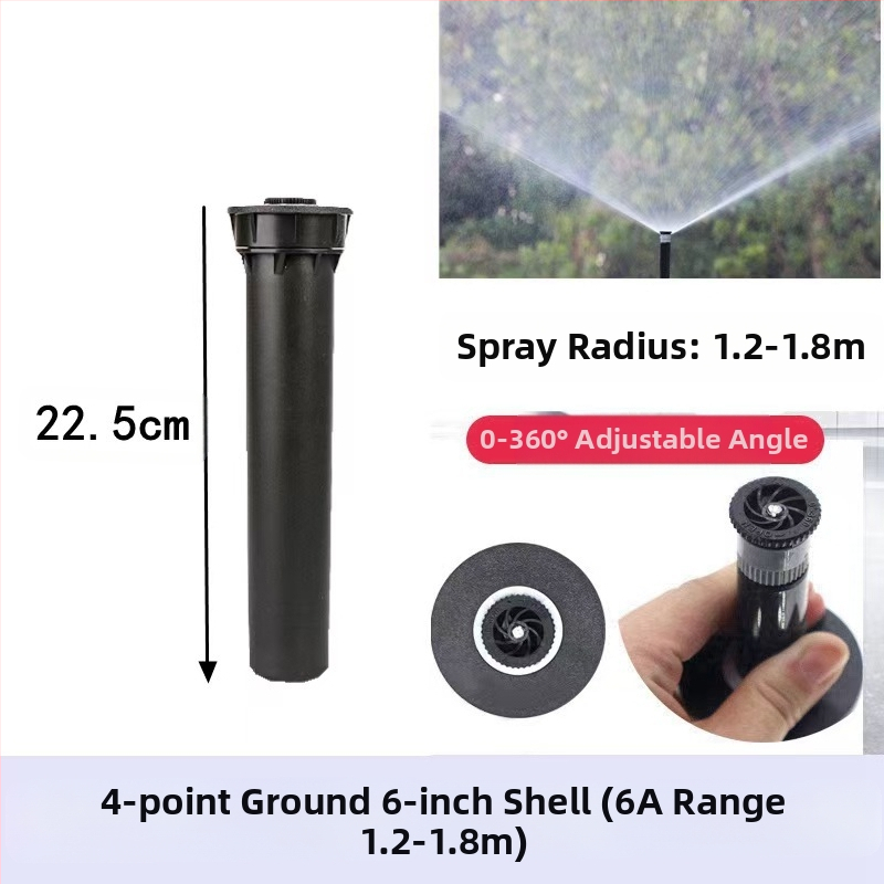 Guangying užkasamas teleskopinis purkštuvas su 360° sukimu, skirtas laistymui vejo ir sode (inžineriniai plastikai)