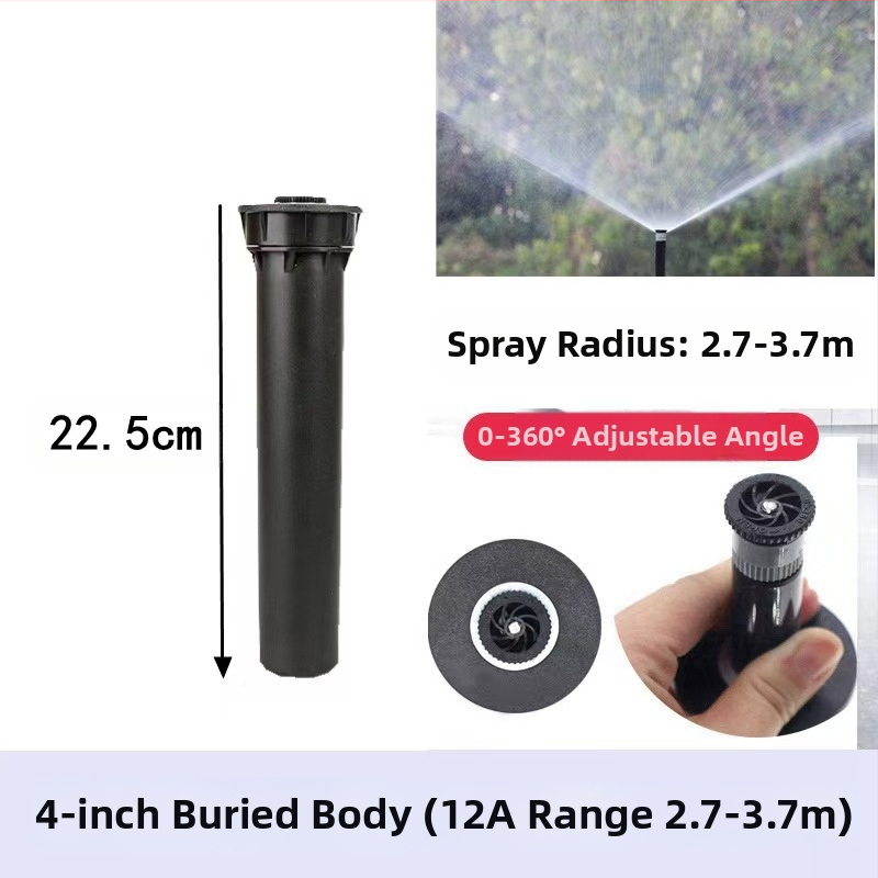 Guangying užkasamas teleskopinis purkštuvas su 360° sukimu, skirtas laistymui vejo ir sode (inžineriniai plastikai)