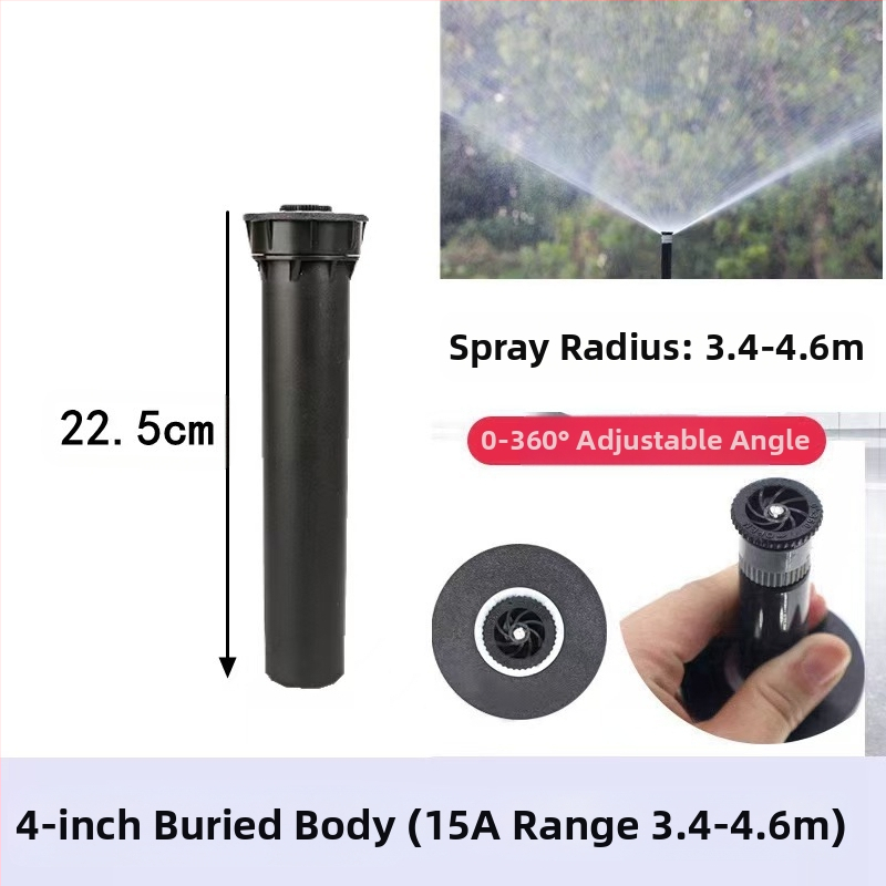 Guangying užkasamas teleskopinis purkštuvas su 360° sukimu, skirtas laistymui vejo ir sode (inžineriniai plastikai)