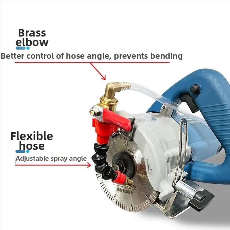 Устройство за водно пръскане за режещи и фрезерни машини с прахозащита и охлаждане, универсално за каменоделски машини, аксесоар за ъглошлайф