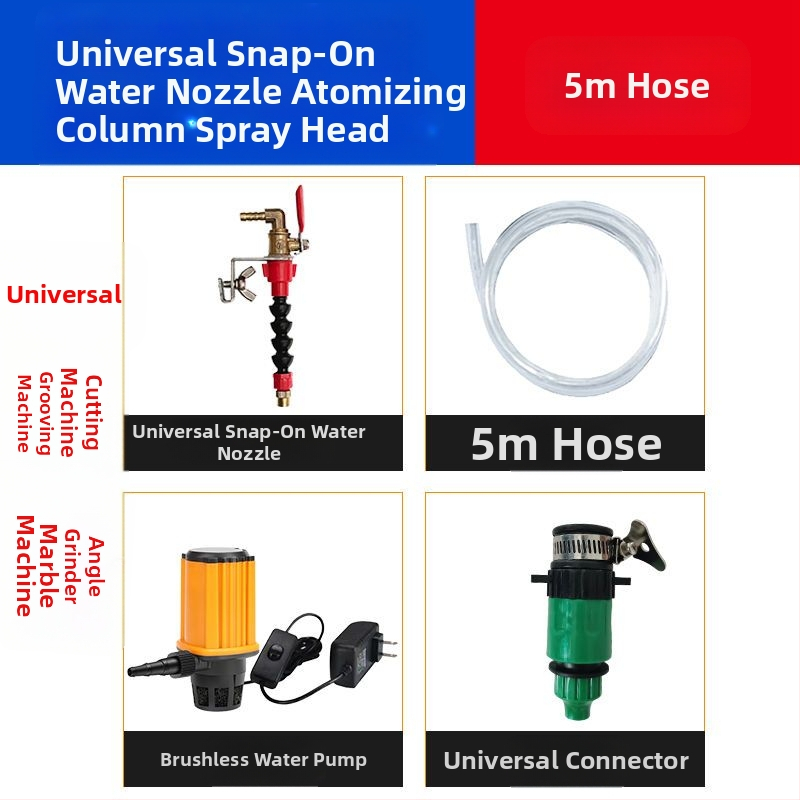 Устройство за водно пръскане за режещи и фрезерни машини с прахозащита и охлаждане, универсално за каменоделски машини, аксесоар за ъглошлайф