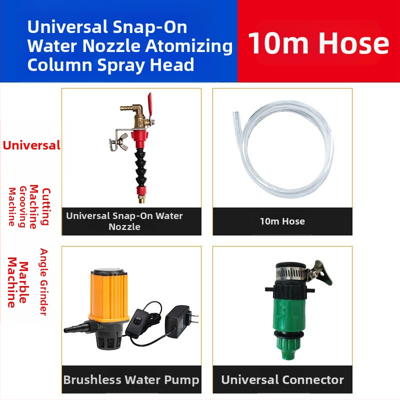 Устройство за водно пръскане за режещи и фрезерни машини с прахозащита и охлаждане, универсално за каменоделски машини, аксесоар за ъглошлайф