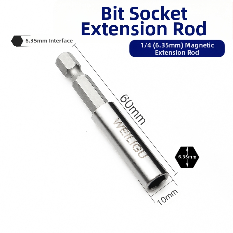 Magnetinis pratęsimo velenas elektriniam atsuktuvui — nerūdijantis plienas, savarankiškai užrakintas, bitų laikiklis