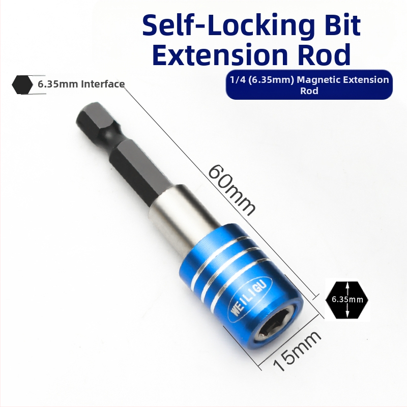 Magnetinis pratęsimo velenas elektriniam atsuktuvui — nerūdijantis plienas, savarankiškai užrakintas, bitų laikiklis