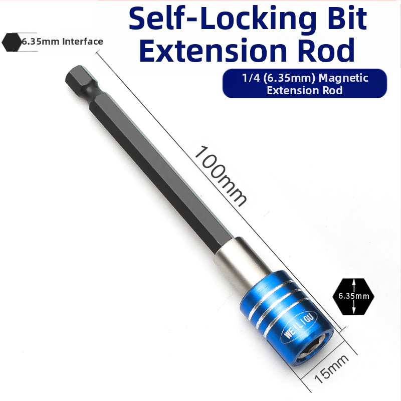 Magnetinis pratęsimo velenas elektriniam atsuktuvui — nerūdijantis plienas, savarankiškai užrakintas, bitų laikiklis