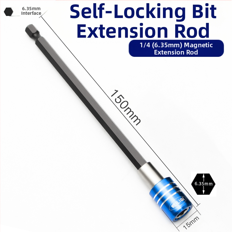 Magnetinis pratęsimo velenas elektriniam atsuktuvui — nerūdijantis plienas, savarankiškai užrakintas, bitų laikiklis