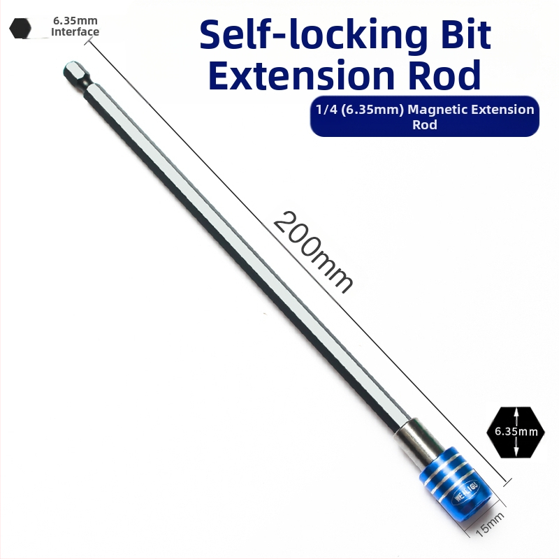 Magnetinis pratęsimo velenas elektriniam atsuktuvui — nerūdijantis plienas, savarankiškai užrakintas, bitų laikiklis