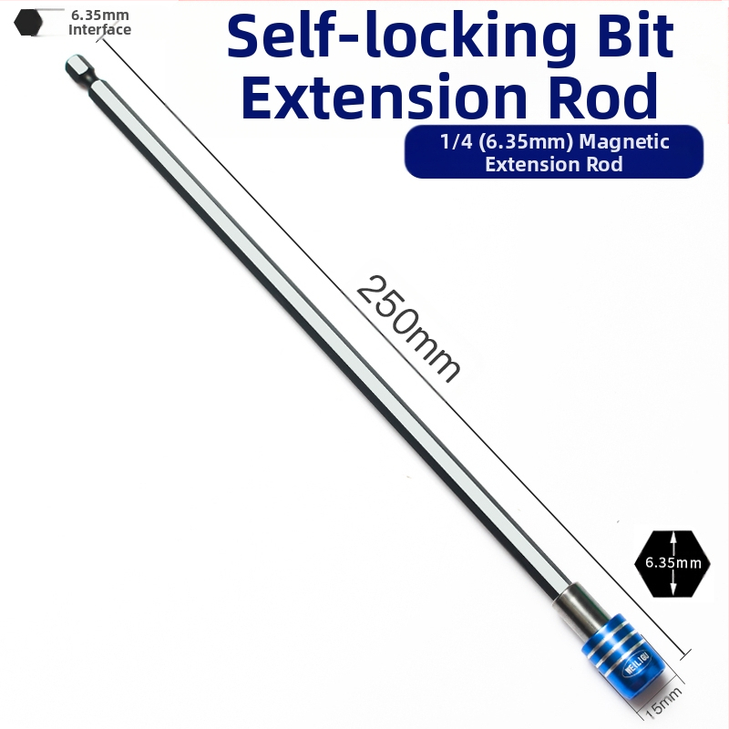 Magnetinis pratęsimo velenas elektriniam atsuktuvui — nerūdijantis plienas, savarankiškai užrakintas, bitų laikiklis