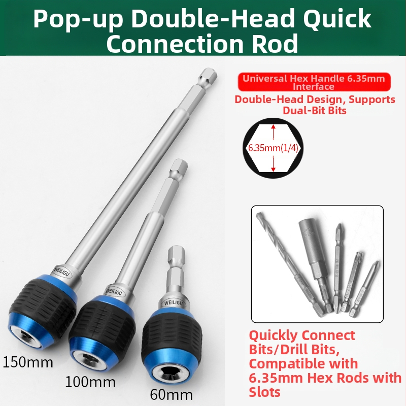 Magnetinis pratęsimo velenas elektriniam atsuktuvui — nerūdijantis plienas, savarankiškai užrakintas, bitų laikiklis