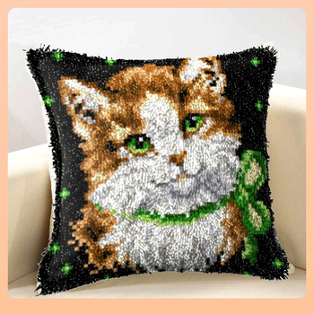 Kryžminio siuvimo komplektas pagalvėlei: vilnos siuvinėjimas, mezgimas ir prancūziškas mazgas, naujasis kinų stilius