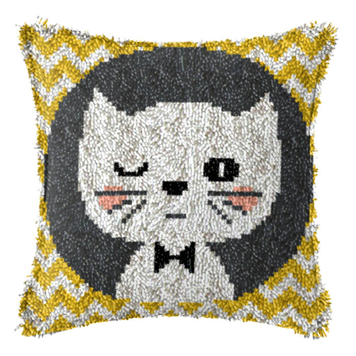 Kryžminio siuvimo komplektas pagalvėlei: vilnos siuvinėjimas, mezgimas ir prancūziškas mazgas, naujasis kinų stilius