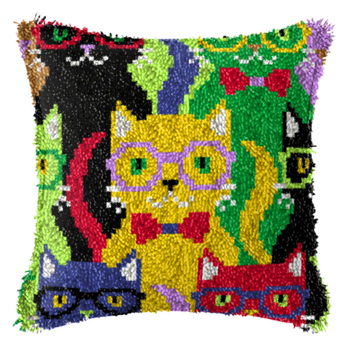 Kryžminio siuvimo komplektas pagalvėlei: vilnos siuvinėjimas, mezgimas ir prancūziškas mazgas, naujasis kinų stilius