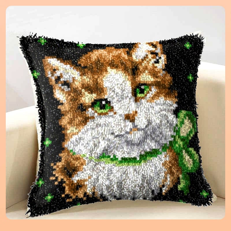 Kryžminio siuvimo komplektas pagalvėlei: vilnos siuvinėjimas, mezgimas ir prancūziškas mazgas, naujasis kinų stilius