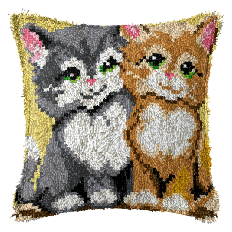 Kryžminio siuvimo komplektas pagalvėlei: vilnos siuvinėjimas, mezgimas ir prancūziškas mazgas, naujasis kinų stilius