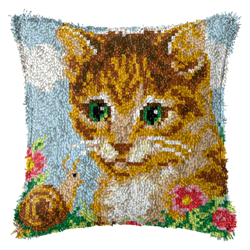 Kryžminio siuvimo komplektas pagalvėlei: vilnos siuvinėjimas, mezgimas ir prancūziškas mazgas, naujasis kinų stilius