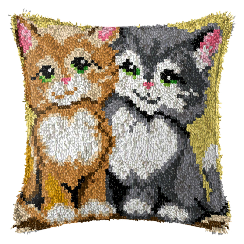 Kryžminio siuvimo komplektas pagalvėlei: vilnos siuvinėjimas, mezgimas ir prancūziškas mazgas, naujasis kinų stilius