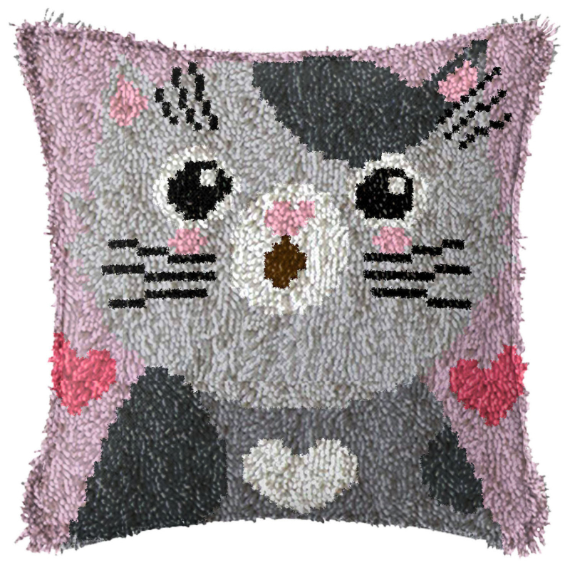 Kryžminio siuvimo komplektas pagalvėlei: vilnos siuvinėjimas, mezgimas ir prancūziškas mazgas, naujasis kinų stilius