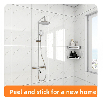 Πλακίδιο τοίχου με όψη μάρμαρου, αυτοκόλλητο, αδιάβροχο PVC για μπάνιο, σαλόνι και κουζίνα (1 τεμάχιο)