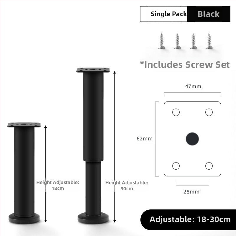 Регулируеми крачета за мебели – Qiaoju qiaojian hardware, модел QJDL-BXGGJ-7, материал: неръждаема стомана/хладно валцована стомана, подходящи за шкафове и дивани, стил: модерен минимализъм