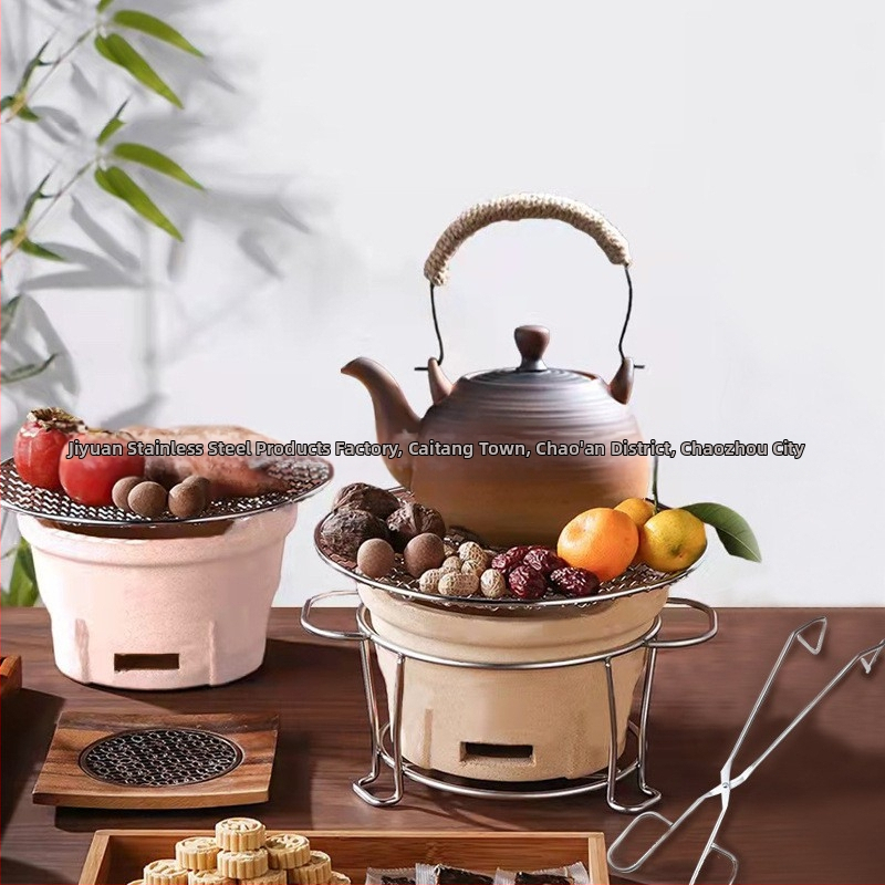 Гриль-решетка от неръждаема стомана, кръгла форма — многофункционална, преносима, лесна за почистване — изработена чрез точкова заварка и щамповане