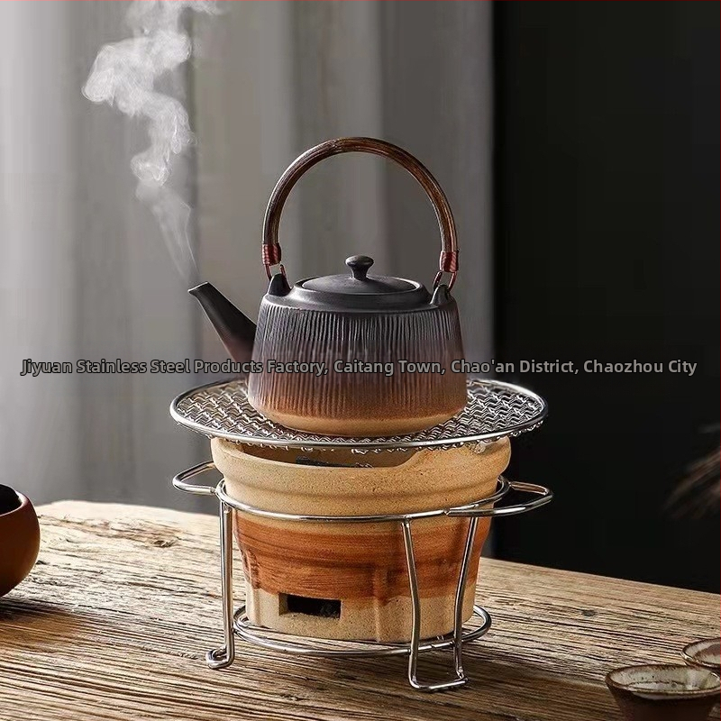 Гриль-решетка от неръждаема стомана, кръгла форма — многофункционална, преносима, лесна за почистване — изработена чрез точкова заварка и щамповане