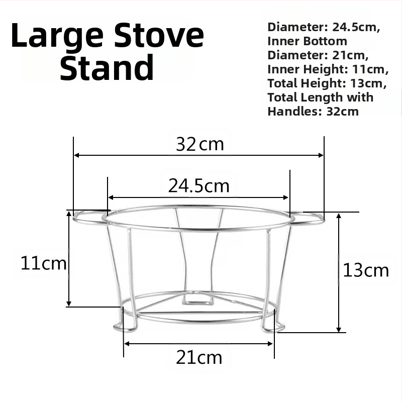 Nerūdijančio plieno kepsninės grotelių laikiklis, apvalios formos – daugiafunkcis, nešiojamas, lengvai valomas – pagamintas taškinio suvirinimo ir štampavimo technologija