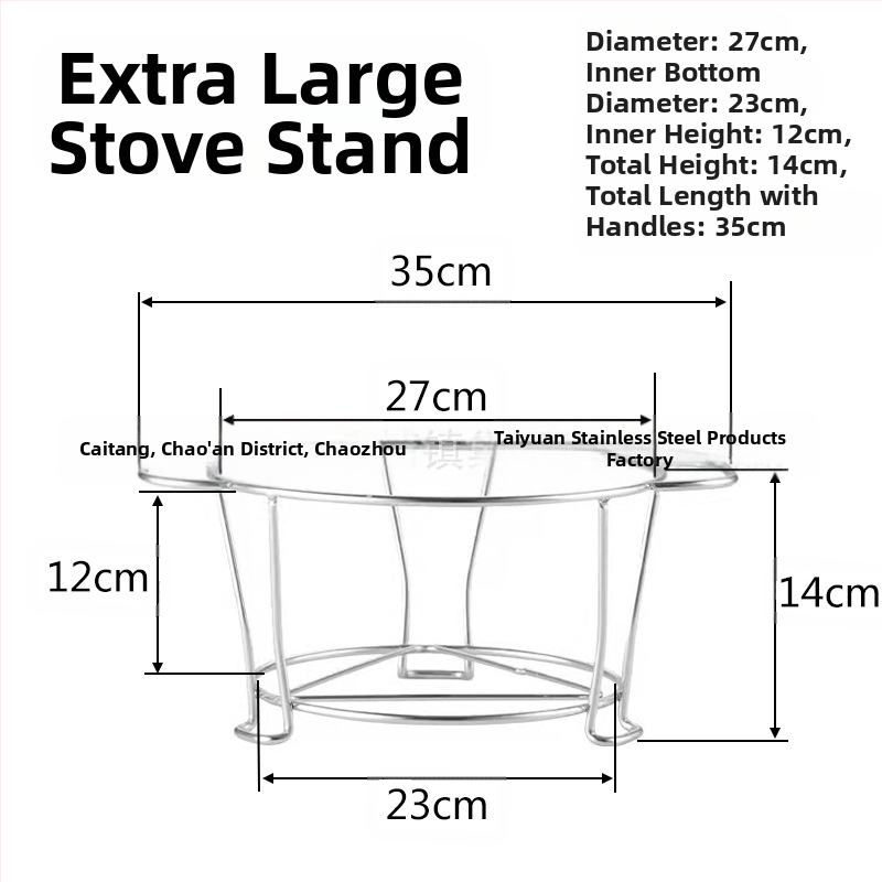 Nerūdijančio plieno kepsninės grotelių laikiklis, apvalios formos – daugiafunkcis, nešiojamas, lengvai valomas – pagamintas taškinio suvirinimo ir štampavimo technologija