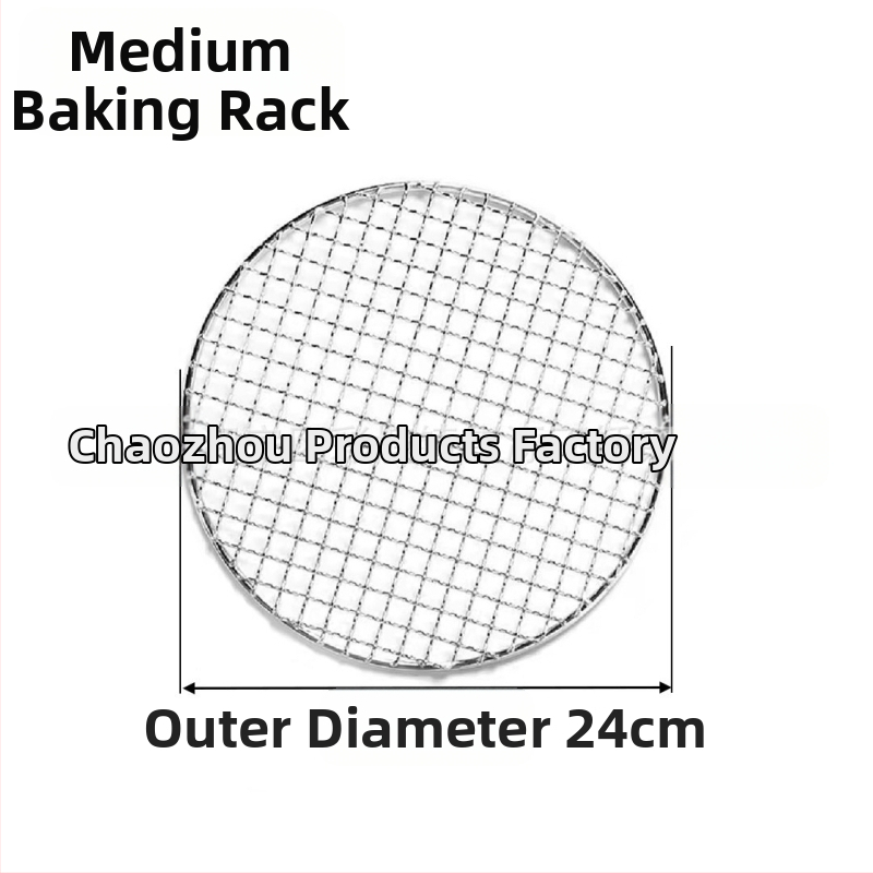 Nerūdijančio plieno kepsninės grotelių laikiklis, apvalios formos – daugiafunkcis, nešiojamas, lengvai valomas – pagamintas taškinio suvirinimo ir štampavimo technologija