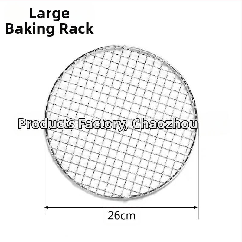 Nerūdijančio plieno kepsninės grotelių laikiklis, apvalios formos – daugiafunkcis, nešiojamas, lengvai valomas – pagamintas taškinio suvirinimo ir štampavimo technologija
