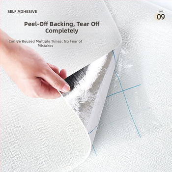 Αυτοκόλλητη ταπετσαρία τοίχου με λινό μοτίβο, αφρώδες υλικό XPE, αδιάβροχη, ανθεκτική σε λιπαρές ουσίες, αντιβρωμική, 3D σχεδίαση