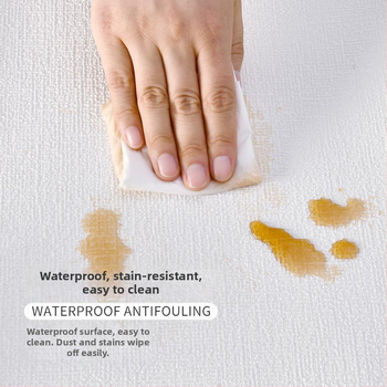 Αυτοκόλλητη ταπετσαρία τοίχου με λινό μοτίβο, αφρώδες υλικό XPE, αδιάβροχη, ανθεκτική σε λιπαρές ουσίες, αντιβρωμική, 3D σχεδίαση