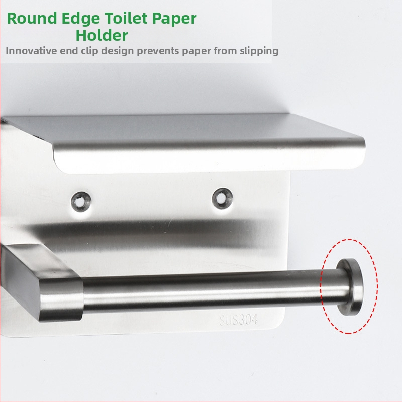 Huanuo držiak toaletného papiera z nehrdzavejúcej ocele 304, štvorcový tvar, zrkadlový povrch, moderný minimalizmus